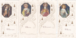 4 HOLY CARDS, STE CECILIA, S. ELISABETH, S. AGNES & S. GERTRUDIS - Devotion Images