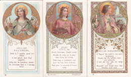 3 HOLY CARDS, SAINT LOUIS, HEILIGE MARGARETHA & HEILIGE PHILOMENA - Devotion Images