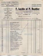 VP23.140 - 1960 - Facture - Chauffage Central, Electricité - Plomberie, Sanitaire - F. LACOTE Et P. BOUTTIER à LE MANS - 1950 - ...