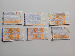 V0204  Czechia  PRAGUE  And BRNO  -  Public Transport System -  6 Pcs Of  Autobus Tickets ?   2019-2022 - Europe