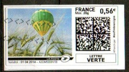 TF3664 : France Oblitéré Montimbrenligne 0,56 Lettre Verte Montgolfière - Druckbare Briefmarken (Montimbrenligne)