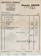 VP23.142 - 1964 - Facture - Electricité Générale - Maurice RENIER à LE MANS - Elektriciteit En Gas
