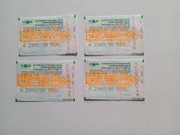 V0205 Czechia  BRNO  - South Moravian Integrated Public Transport System -  4  Tickets   2022 - Europe