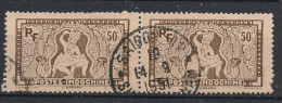 INDOCHINE - 1931-39 - N°YT. 167 - Apsara 50c Sépia - Paire - Oblitéré / Used - Gebraucht