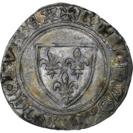 France, Charles VI, Blanc Guénar, 1389-1422, Dijon, Billon, TTB+, Duplessy:377A - 1380-1422 Karel VI De Waanzinnige