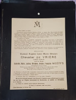 MESSIRE GUSTAVE CHEVALIER DE VRIÈRE , COMTE ROMAIN / CHATEAU DE ZELLAER  BONHEYDEN  1939 - Obituary Notices