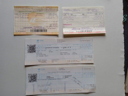V0208  Poland Hungary -Czechia Train Tickets  -Poznan - Wroclaw  BRNO  Budapest -  4tickets   2019 - Andere & Zonder Classificatie
