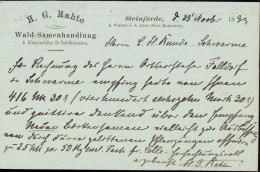 604348 | Vorläufer Von 1893, Postkarte Der H. G. Rate, Wald Samenhandlung, In Steinförde Winsen Aller  | Winsen (W - 310 - Briefe U. Dokumente