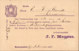604347 | Vorläufer Von 1892, Postkarte Der F. J. Menzer  | Neckargemünd (W - 6903), -, - - Covers & Documents