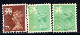 GREAT BRITAIN (MACHINS), WALES, NO.'S WMMH9, WMMH19 AND WMMH20 - Pays De Galles