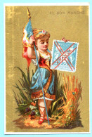 Chromo Au Bon Marché. Demoiselles En Costumes Nationaux, Drapeaux Et Timbres-poste. France. Imp. Kimel - Au Bon Marché