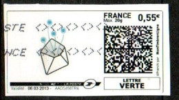 TF3667 : France Oblitéré Montimbrenligne 0,55 Lettre Verte Enveloppe - Druckbare Briefmarken (Montimbrenligne)