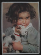 POSTCARD - VINTAGE - Menina E Fox-Terrier / Little Girl And Her Dog Fox-Terrier - CARL WERNER - CIRCULADO - Portraits