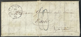 Lettre PARIS Cachet 1501 Quartiers ((B) Tournés Vers La Droite) Indice 2 à Tarbes 29.03.1841 France – 9ciel - 1801-1848: Precursors XIX