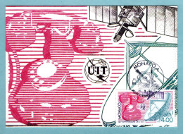 Carte Maximum Monaco 1990 - Anniversaire De L'UIT - Union Internationale De Communications - YT 1718 - Maximum Cards
