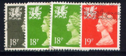 GREAT BRITAIN (MACHINS), WALES, NO.'S WMMH33-WMMH36 - Gales