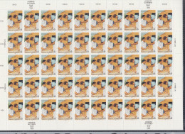 UNO  WIEN  83, Bogen (10x5), Postfrisch **, Tag Des Entwicklungshelfers, 1988 - Unused Stamps