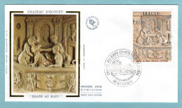 FDC France 1979  - Château Ecouen Diane Au Bains - YT 2053 - 95 Ecouen (soie) - 1970-1979