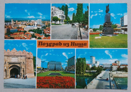 80s-NIŠ-Vintage Panorama Postcard-Greetings From NIŠ-Ex-Yugoslavia-Srbija-Serbia-used With Stamp-1980 - Yougoslavie