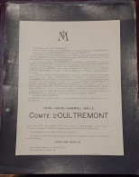 JEAN  COMTE D'OULTREMONT / BRUXELLES 1928 - Obituary Notices