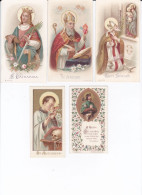 5 HOLY CARDS : ALOISIUS, ROCHUS, GERARD, AUGUSTIN & CATHARINA - Andachtsbilder