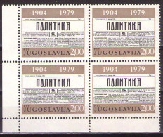 Yugoslavia 1979 - 75 Years Of Newspaper "Politika" - Mi 1777 - MNH**VF - Ongebruikt