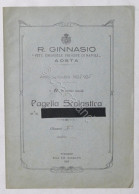 R. Ginnasio Principe Di Napoli - Aosta - Pagella Classe 5^ - 1924 - 1925 - Non Classés