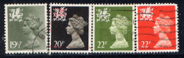 GREAT BRITAIN (MACHINS), WALES, NO.'S WMMH37, WMMH38, WMMH41 AND WMMH42 - Galles