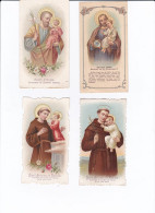4 HOLY CARDS : 2x SAINT ANTOINE DE PADOUE & 2x HEILIGE JOZEF - Images Religieuses