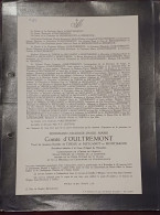FERDINAND COMTE D'OULTREMONT / IXELLES 1950 - Obituary Notices