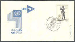 .Yugoslavia, 1964-10-24, Montenegro, Titograd, Day Of United Nations, Special Postmark And Cover - Other & Unclassified