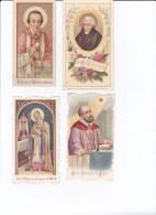 4 HOLY CARDS : SAINT ALPHONSE DE ISIGUERI, ST CAROLUS BOROMMEAEUS, SAINT FRANCOIS DE SALES, ZALIGE CNISIUS - Images Religieuses