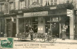 75 - Paris - 6  Rue Saint Lazare - Magasins De La Compagnie Métropolitaine - Garage De Bicyclettes - Tri Porteurs - Arrondissement: 08