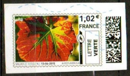 TF3671 : France Oblitéré Montimbrenligne 1,02  Lettre Verte Feuille Rouge - Timbres à Imprimer (Montimbrenligne)