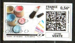 TF3673 : France Oblitéré Montimbrenligne 0,56  Lettre Verte Pinceau Pot Peinture - Druckbare Briefmarken (Montimbrenligne)