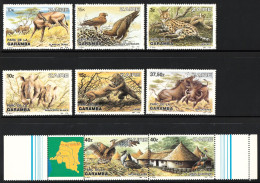 1984 Zaire Wildlife: Eland, Tawny Eagle, Serval, Rhino, Lion, Warthog, Kori Bustard, Crowned Crane Set (** / MNH / UMM) - Other & Unclassified
