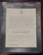 CHRISTIANNE DU ROY DE BLICQUY / BRUXELLES 1935 - Todesanzeige