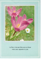 CPSM FANTAISIE FLEUR COLCHIQUE  "La Fleur N'est Pas Faite Pour Se Faner Mais Pour Apporter La Joie" - Flowers