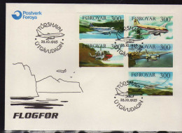Iles Feroe -1985 - 5 FDC -  Le Service Aerien Des Iles - Faroe Islands