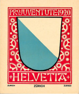 Affichette - PRo. JUVENTUTE. 1920 HELVETIA -     ZURICH     ZÜRICH     ZURIGO - Posters