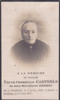 VEUVE CORNEILLE CASTEELS, NEE JEANNE MARIA BORREMANS, VLEZENBEEK 1851 -  BRUXELLES 1925 - Images Religieuses