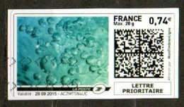 TF3680 : France Oblitéré Montimbrenligne 0,74  Lettre Prioritaire Bulle Sur Fond Bleu - Druckbare Briefmarken (Montimbrenligne)