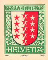 Affichette - PRo. JUVENTUTE. 1921 HELVETIA -    WALLIS     VALAIS     VALLESE - Plakate