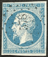 YT 14A LPC 578 Caen Calvados (13) Indice 1, 20c 1853-60 Napoléon III France – Fggy - 1853-1860 Napoleon III