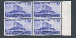 REPUBBLICA 1951 ARA PACIS QUARTINA ** MNH - 1946-60: Ungebraucht