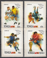 1982 Tonga "SPECIMEN" Overprint On FIFA World Cup In Spain Set (self Adhesive) - 1982 – Espagne