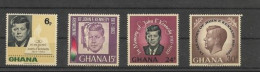 1965 The 2nd Anniversary Of The Death Of President Kennedy, 1917-1963, Set MNH - Ghana (1957-...)