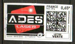 TF3682 : France Oblitéré Montimbrenligne Entreprise 0,65  Lettre Verte ADES Laser - Timbres à Imprimer (Montimbrenligne)