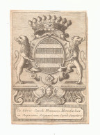 Ex-libris Héraldique  BOUHÉLIER DE SERMANGE, Charles-François (†après 1722). Franche-Comté. - Exlibris