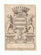 Ex-libris Héraldique  BOUHÉLIER DE SERMANGE, Charles-François (†après 1722). Franche-Comté. - Ex-Libris